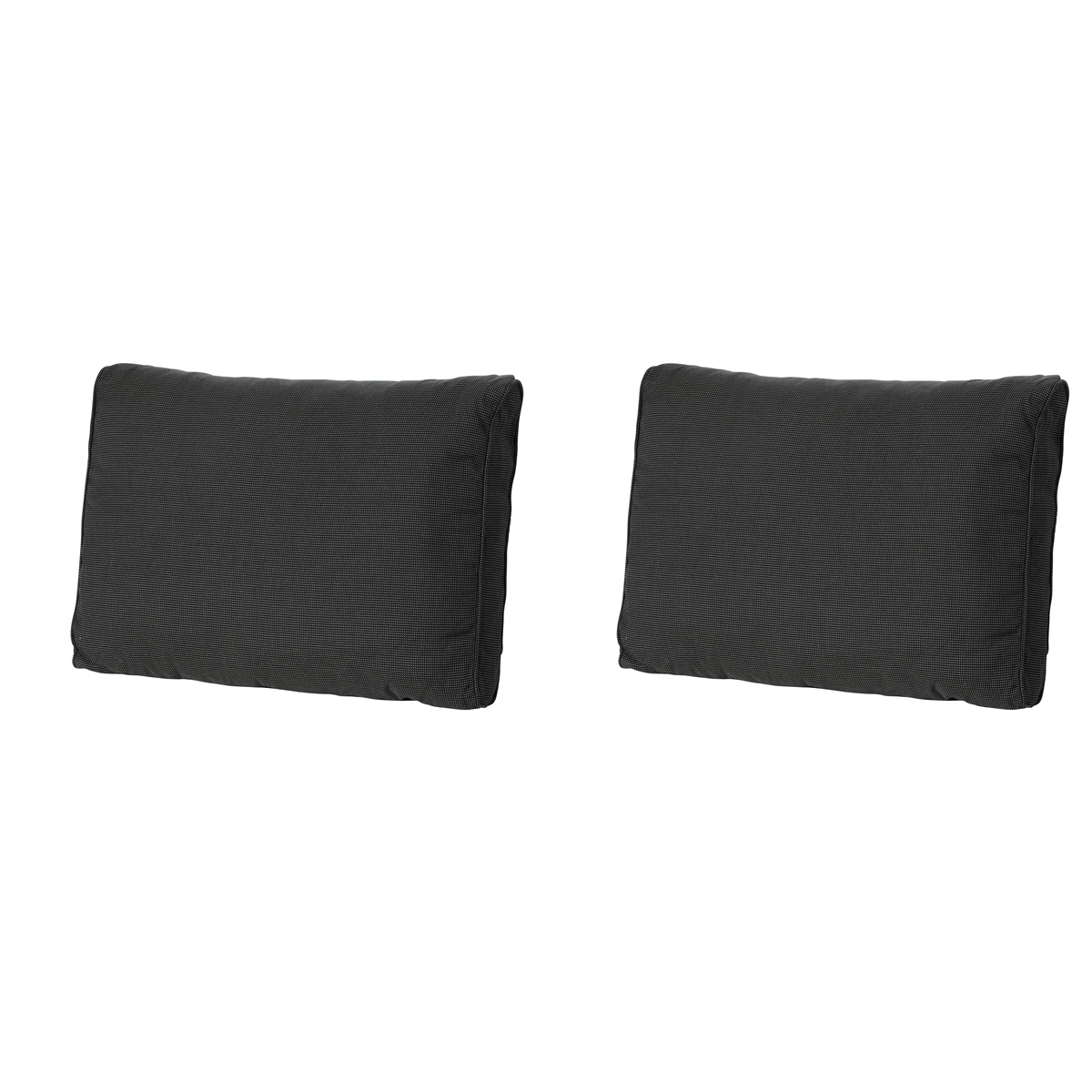 Madison -  Lounge Rugkussen Rib black - Ca. 43x73 cm - Set van 2