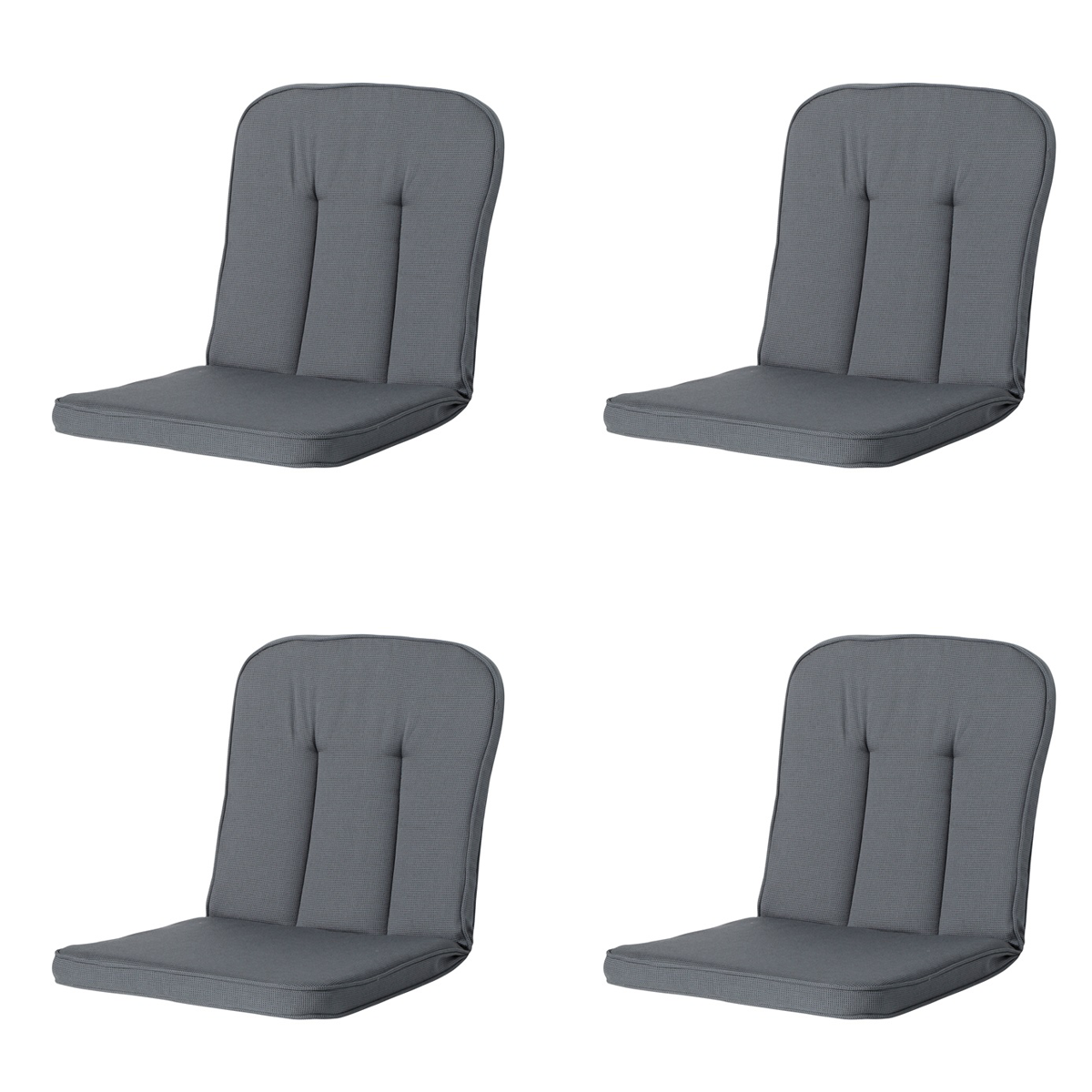 Madison -  Tuinkussen Classic/Bora/Antigua Hermitage Rib grey - Ca. 94x48 cm - Set van 4