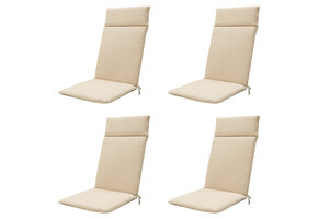 Madison -  Tuinstoelkussen Hoge Rug Beige canvas eco+ - Ca. 120x50 cm - Set van 4
