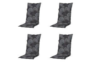 Madison -  Tuinstoelkussen Hoge Rug Circle grey - Ca. 123x50 cm - Set van 4