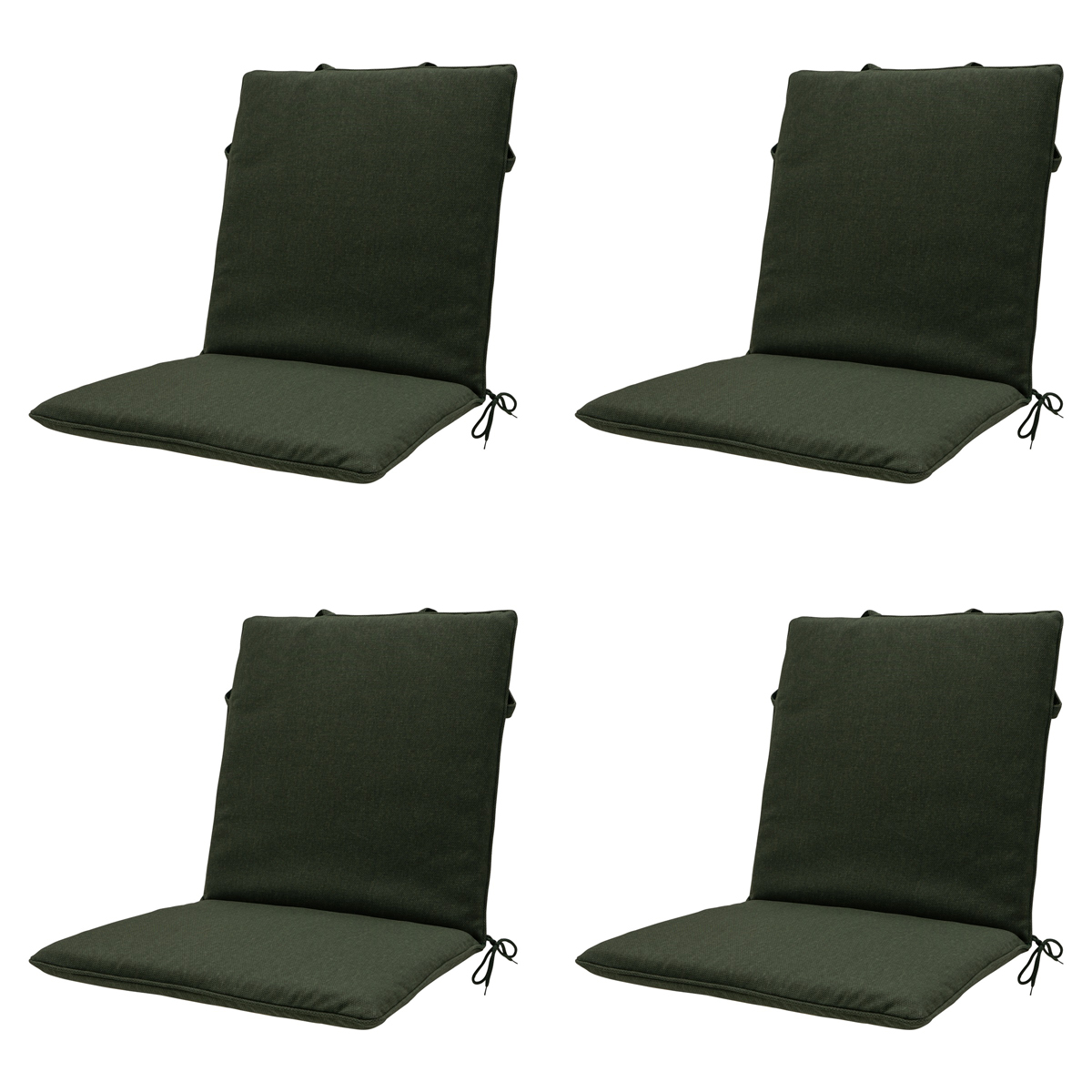 Madison -  Stapelstoelkussen Green canvas eco+ - Ca. 97x49 cm - Set van 4