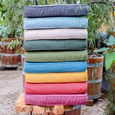 Madison -  Stapelstoelkussen Green canvas eco+ - Ca. 97x49 cm - Set van 4