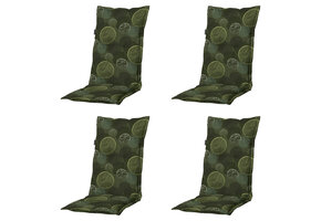 Madison -  Tuinstoelkussen Hoge Rug Circle green - Ca. 123x50 cm - Set van 4