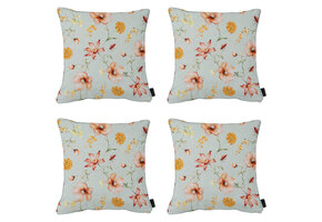 Madison -  Sierkussen Florina orange - Ca. 50x50 cm - Set van 4