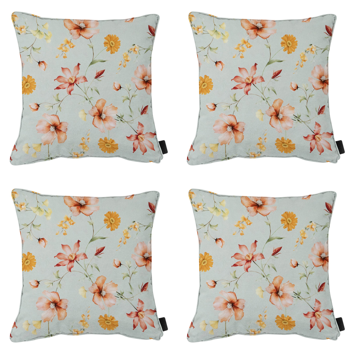 Madison -  Sierkussen Florina orange - Ca. 50x50 cm - Set van 4