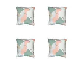 Madison -  Sierkussen Grafi salmone - Ca. 50x50 cm - Set van 4
