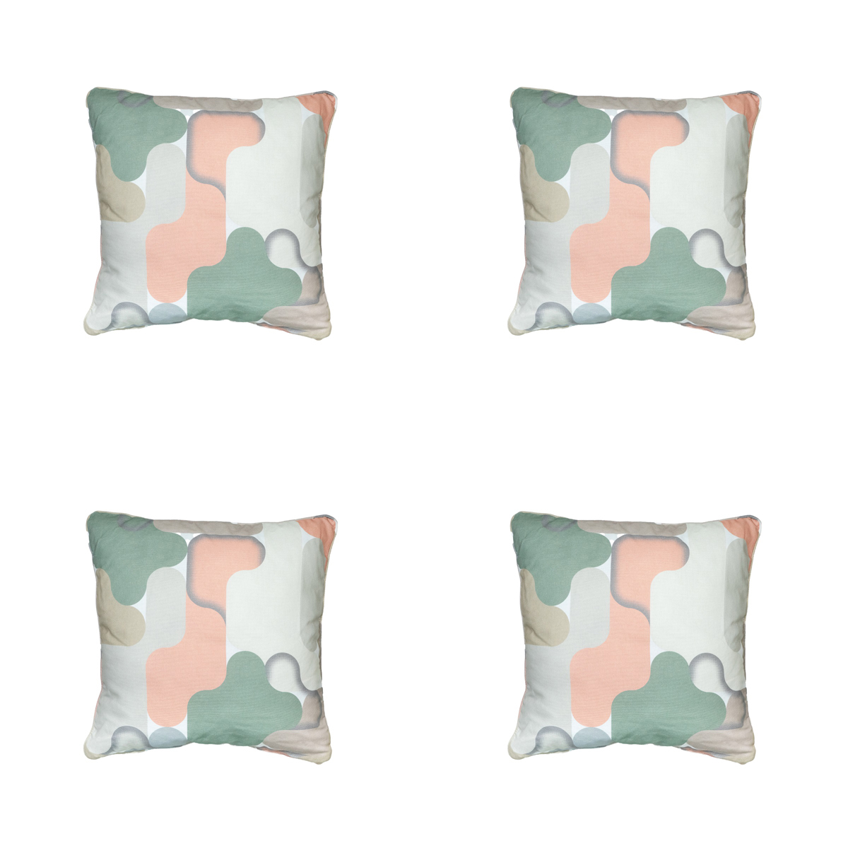 Madison -  Sierkussen Grafi salmone - Ca. 50x50 cm - Set van 4