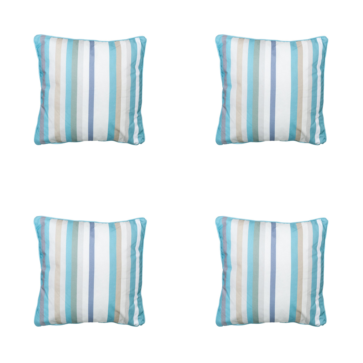 Madison -  Sierkussen Righe azure - Ca. 50x50 cm - Set van 4