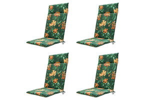 Madison -  Tuinstoelkussen Hoge Rug Lua green - Ca. 120x50 cm - Set van 4