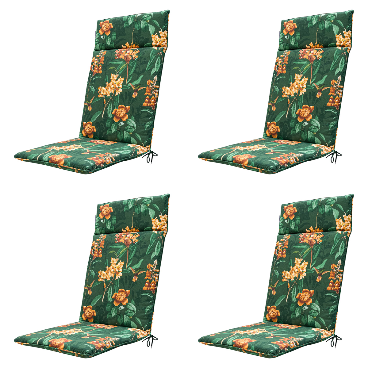 Madison -  Tuinstoelkussen Hoge Rug Lua green - Ca. 120x50 cm - Set van 4