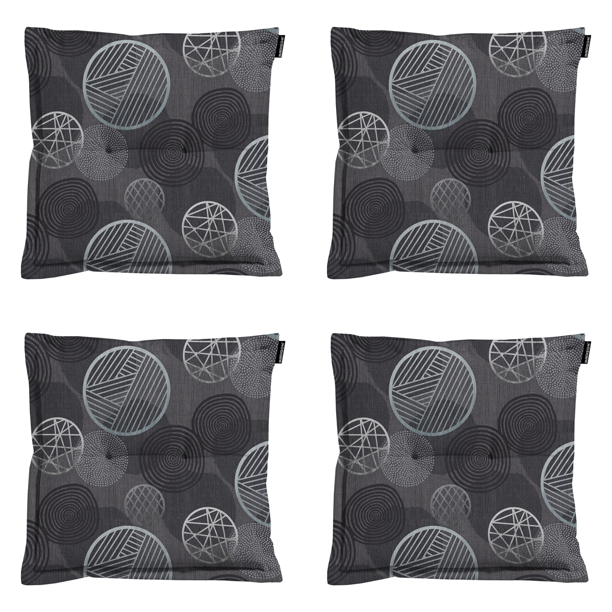 Madison -  Zitkussen Circle grey - Ca. 50x50 cm - Set van 4