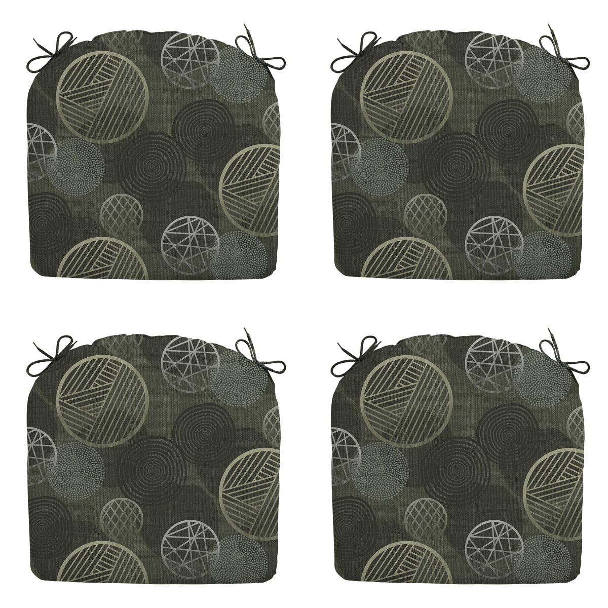 Madison -  Zitkussen Circle green - Ca. 46x48 cm - Set van 4