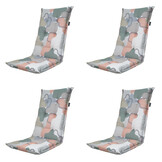 Madison -  Tuinstoelkussen Hoge Rug Grafi salmone - Ca. 123x50 cm - Set van 4
