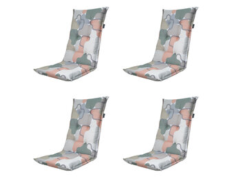 Madison -  Tuinstoelkussen Hoge Rug Grafi salmone - Ca. 123x50 cm - Set van 4