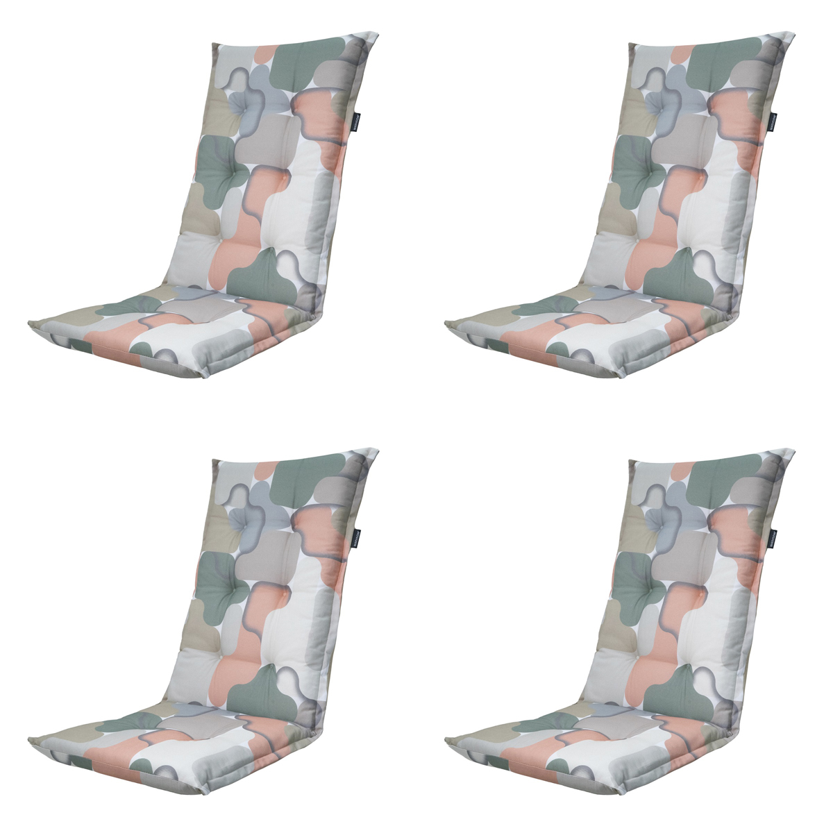 Madison -  Tuinstoelkussen Hoge Rug Grafi salmone - Ca. 123x50 cm - Set van 4