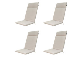Madison -  Tuinstoelkussen Hoge Rug Napels taupe - Ca. 120x50 cm - Set van 4