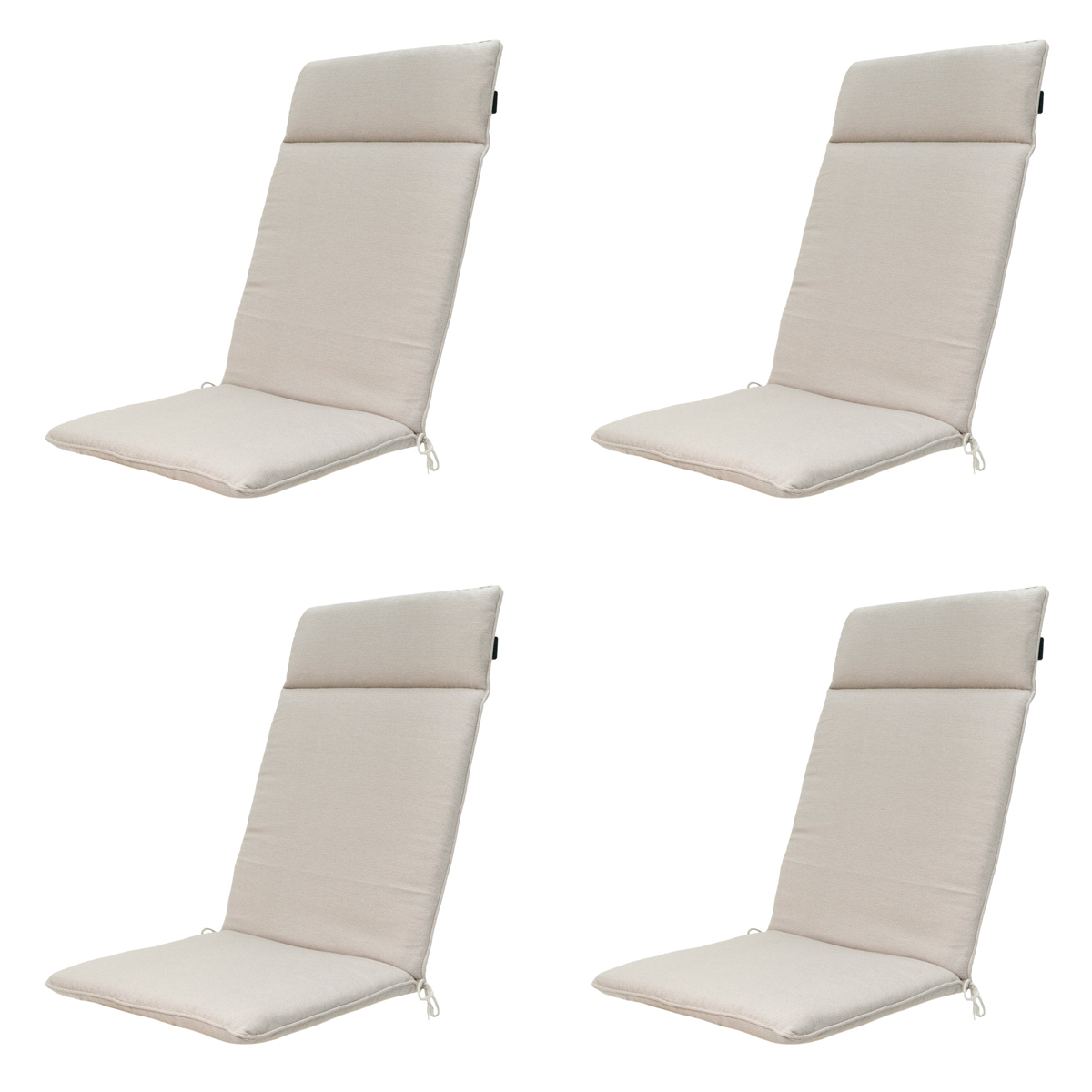 Madison -  Tuinstoelkussen Hoge Rug Napels taupe - Ca. 120x50 cm - Set van 4