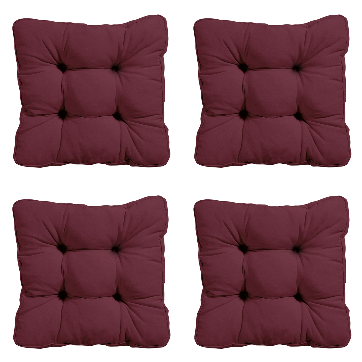 Madison -  Zitkussen Florance Panama bordeaux - Ca. 47x47 cm - Set van 4