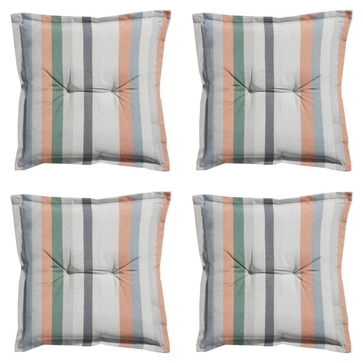 Madison -  Zitkussen Righe salmone - Ca. 50x50 cm - Set van 4