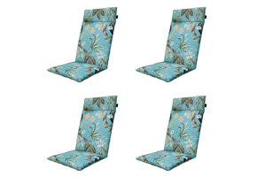 Madison -  Tuinstoelkussen Hoge Rug Grasse aqua - Ca. 120x50 cm - Set van 4