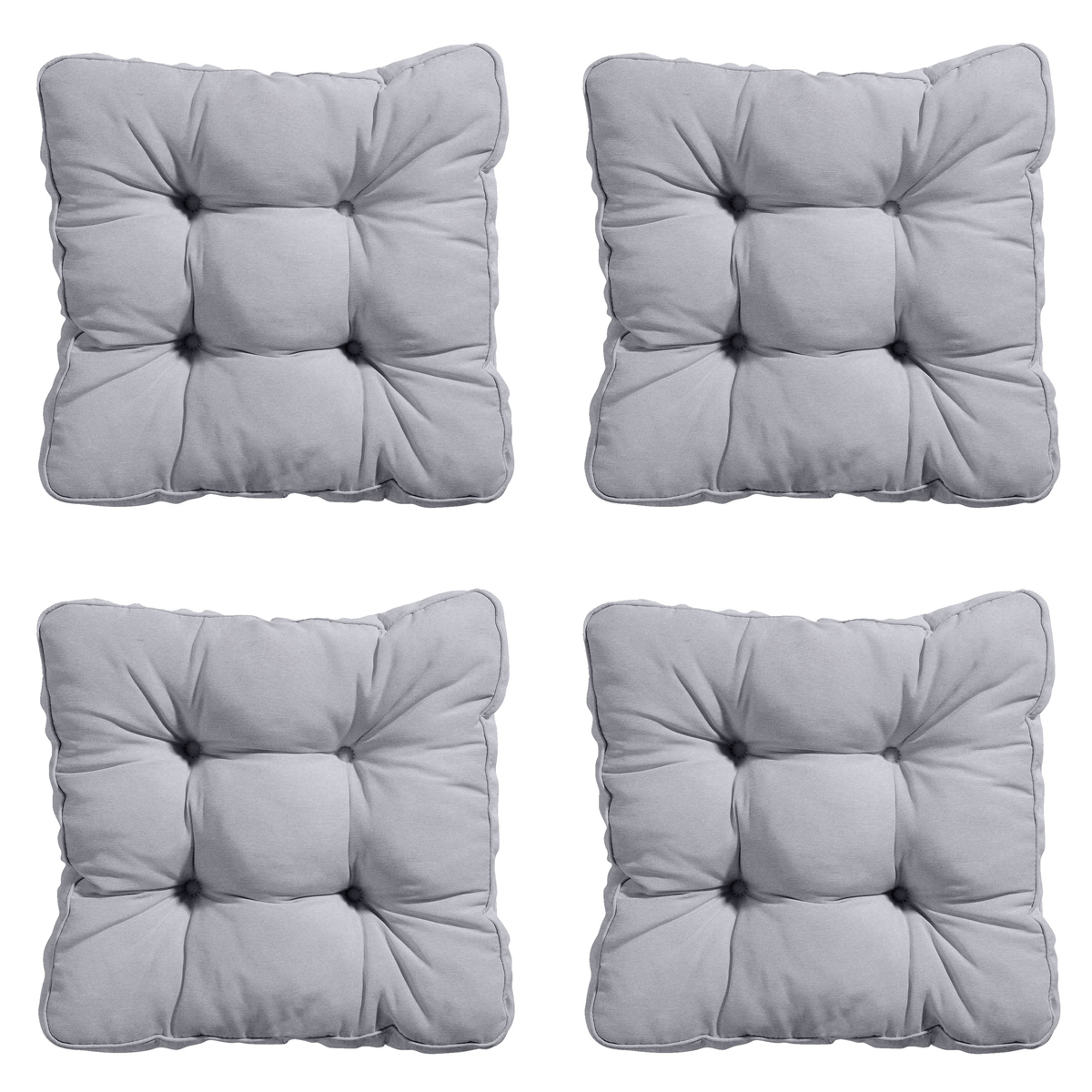 Madison -  Zitkussen Florance Panama light grey - Ca. 47x47 cm - Set van 4