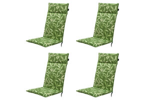 Madison -  Tuinstoelkussen Hoge Rug Fergus green   - Ca. 120x50 cm - Set van 4