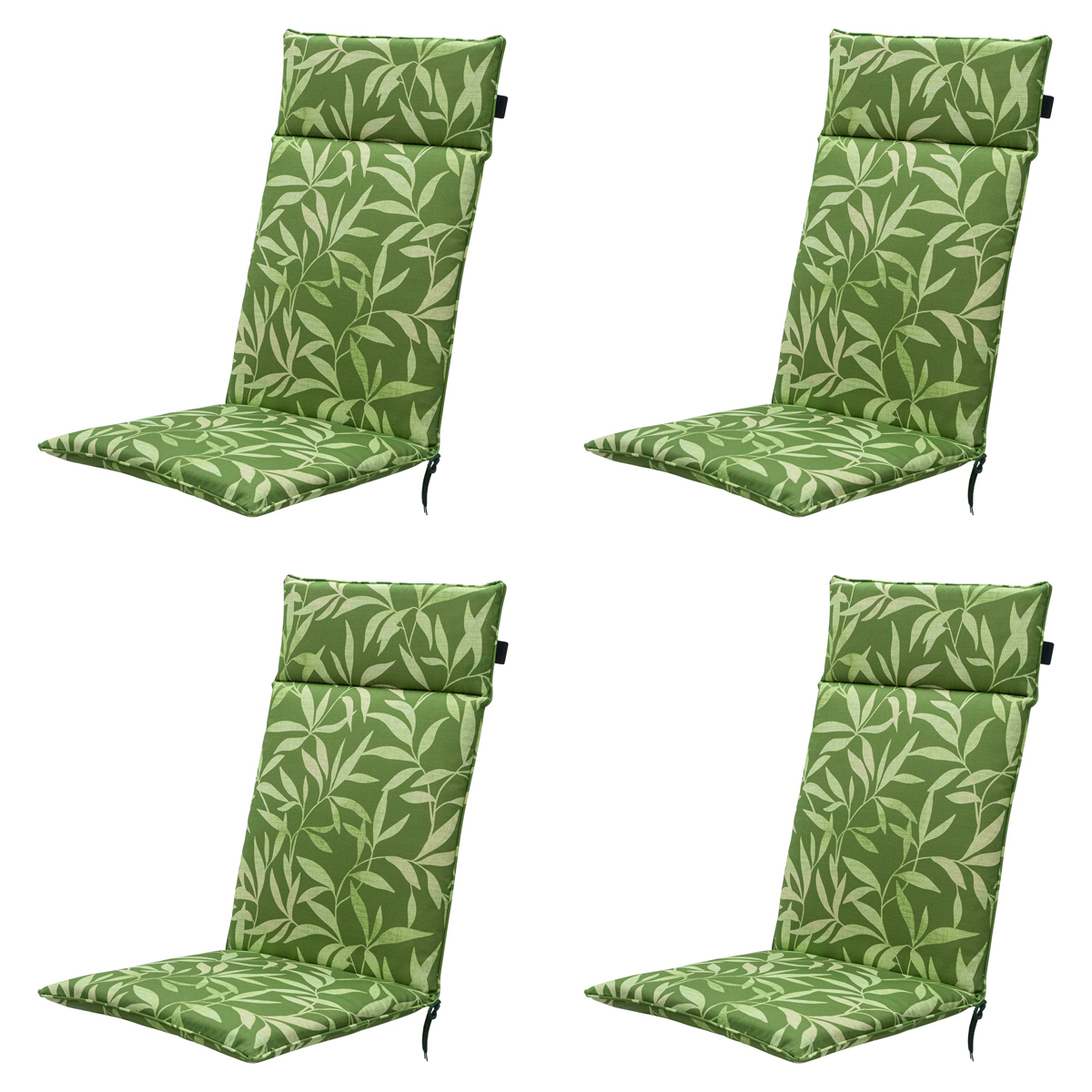 Madison -  Tuinstoelkussen Hoge Rug Fergus green   - Ca. 120x50 cm - Set van 4