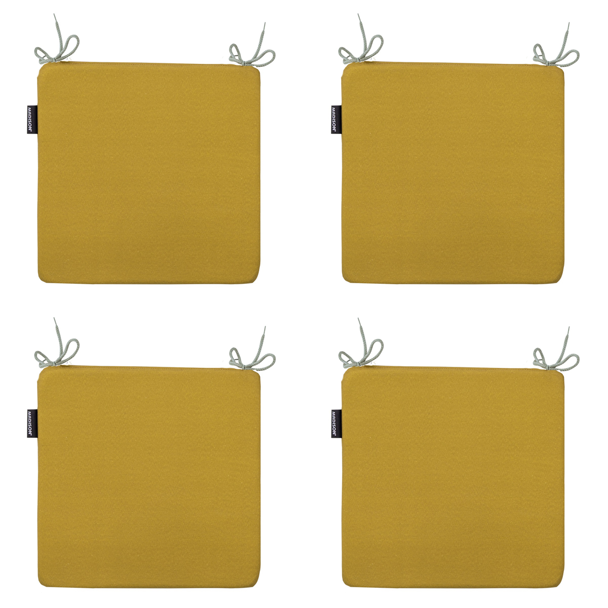 Madison -  Zitkussen Panama mustard - Ca. 40x40 cm - Set van 4