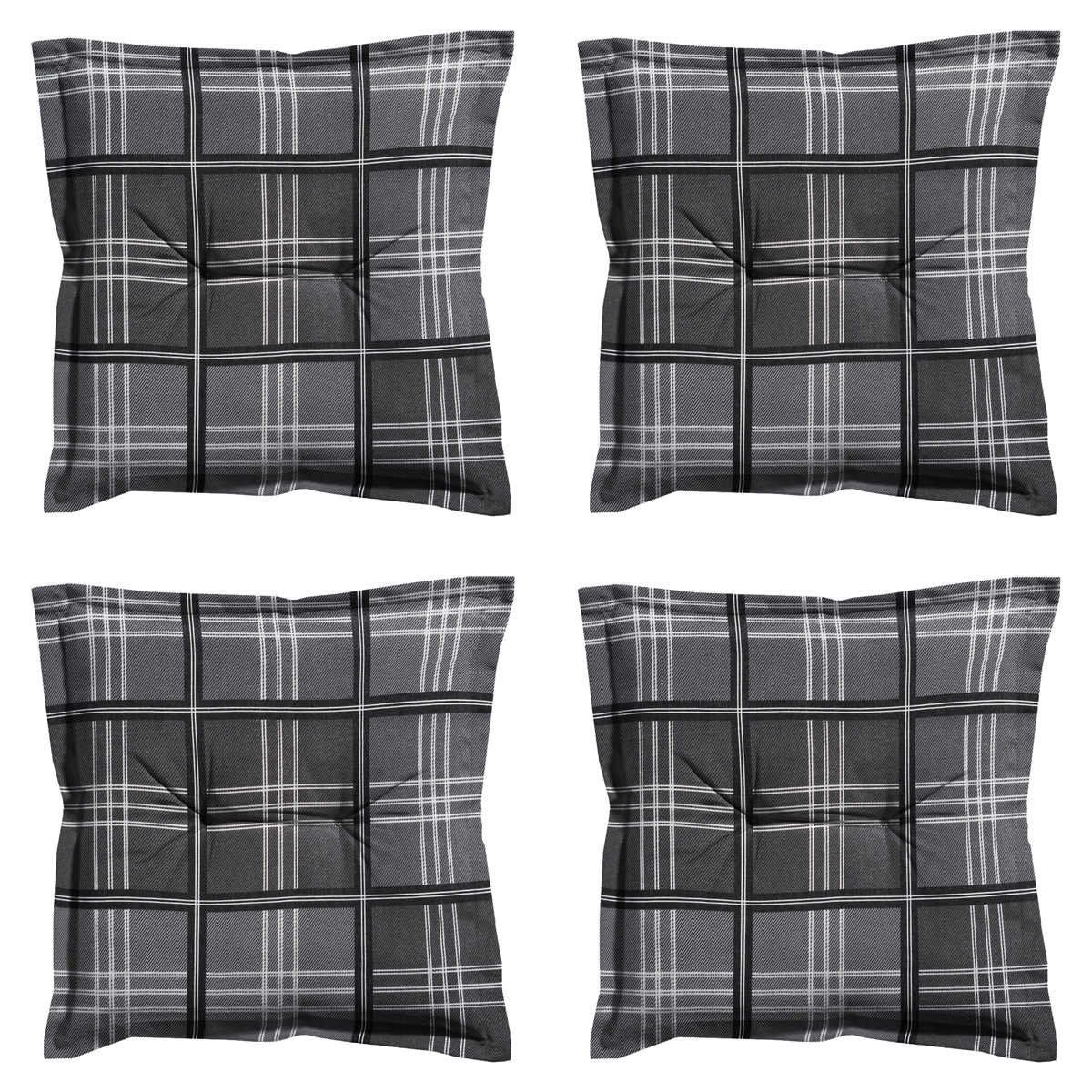 Madison -  Zitkussen Patchy grey - Ca. 50x50 cm - Set van 4