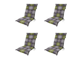 Madison -  Tuinstoelkussen Lage Rug Patchy olive - Ca. 105x50 cm - Set van 4