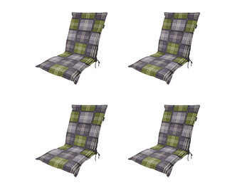 Madison -  Tuinstoelkussen Lage Rug Patchy olive - Ca. 105x50 cm - Set van 4
