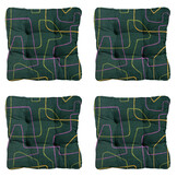 Madison -  Zitkussen Florance Joah green - Ca. 47x47 cm - Set van 4