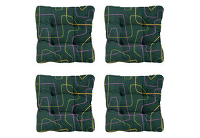 Madison -  Zitkussen Florance Joah green - Ca. 47x47 cm - Set van 4