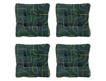 Madison -  Zitkussen Florance Joah green - Ca. 47x47 cm - Set van 4