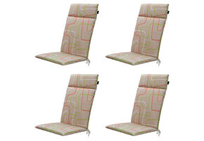 Madison -  Tuinstoelkussen Hoge Rug Joah terra - Ca. 120x50 cm - Set van 4