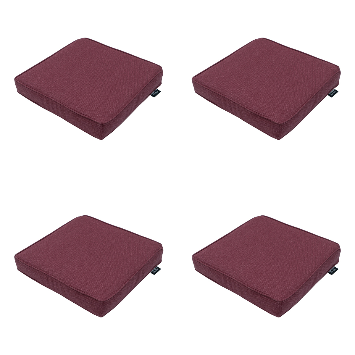 Madison -  Zitkussen Bordeaux canvas eco+ - Ca. 40x40 cm - Set van 4