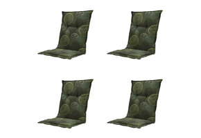 Madison -  Tuinstoelkussen Lage Rug Circle green - Ca. 105x50 cm - Set van 4