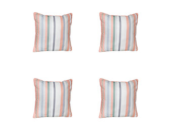 Madison -  Sierkussen Righe salmone - Ca. 50x50 cm - Set van 4