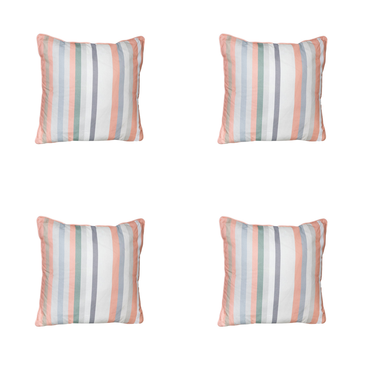 Madison -  Sierkussen Righe salmone - Ca. 50x50 cm - Set van 4