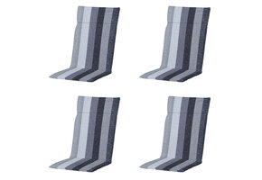 Madison -  Tuinstoelkussen Hoge Rug Victoria grey - Ca. 120x50 cm - Set van 4