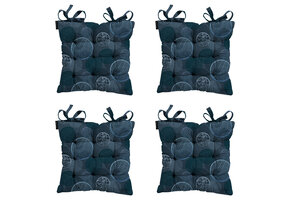 Madison -  Zitkussen Toscane Circle blue - Ca. 46x46 cm - Set van 4