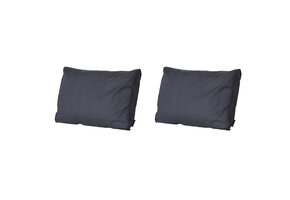 Madison -  Lounge Rugkussen Basic black - Ca. 43x73 cm - Set van 2
