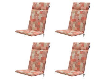 Madison -  Tuinstoelkussen Hoge Rug Jacky terra - Ca. 120x50 cm - Set van 4