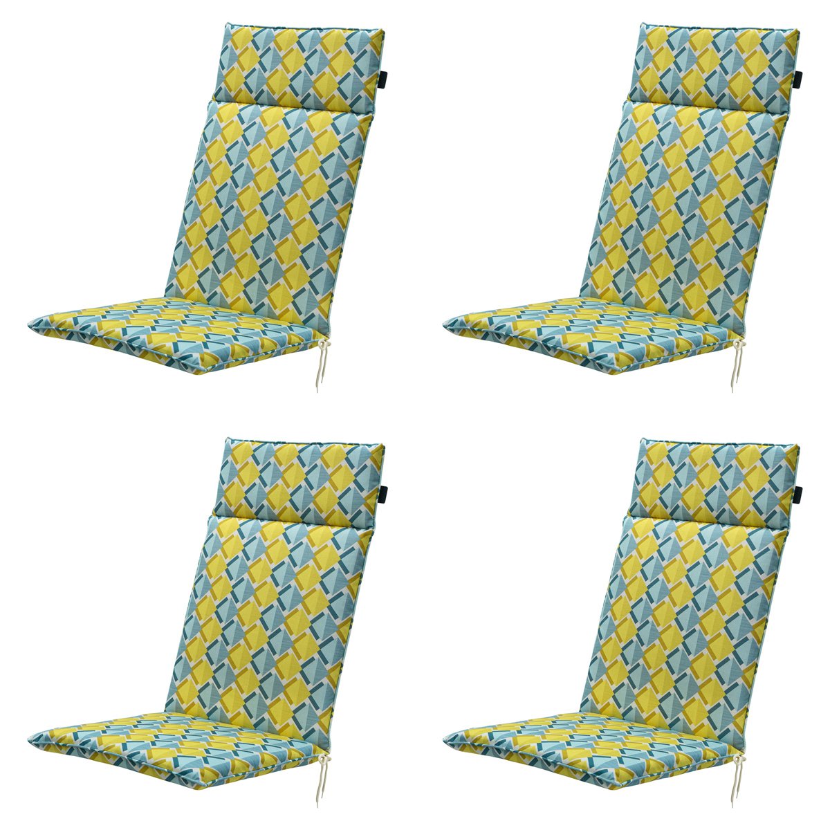Madison -  Tuinstoelkussen Hoge Rug Siem yellow - Ca. 120x50 cm - Set van 4