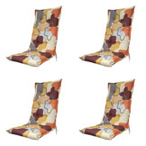 Madison -  Tuinstoelkussen Hoge Rug Grafi bordo - Ca. 123x50 cm - Set van 4