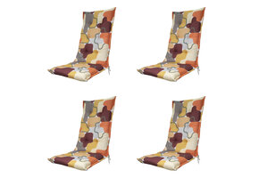 Madison -  Tuinstoelkussen Hoge Rug Grafi bordo - Ca. 123x50 cm - Set van 4