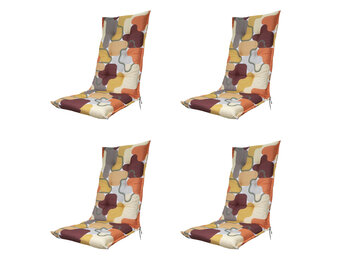 Madison -  Tuinstoelkussen Hoge Rug Grafi bordo - Ca. 123x50 cm - Set van 4