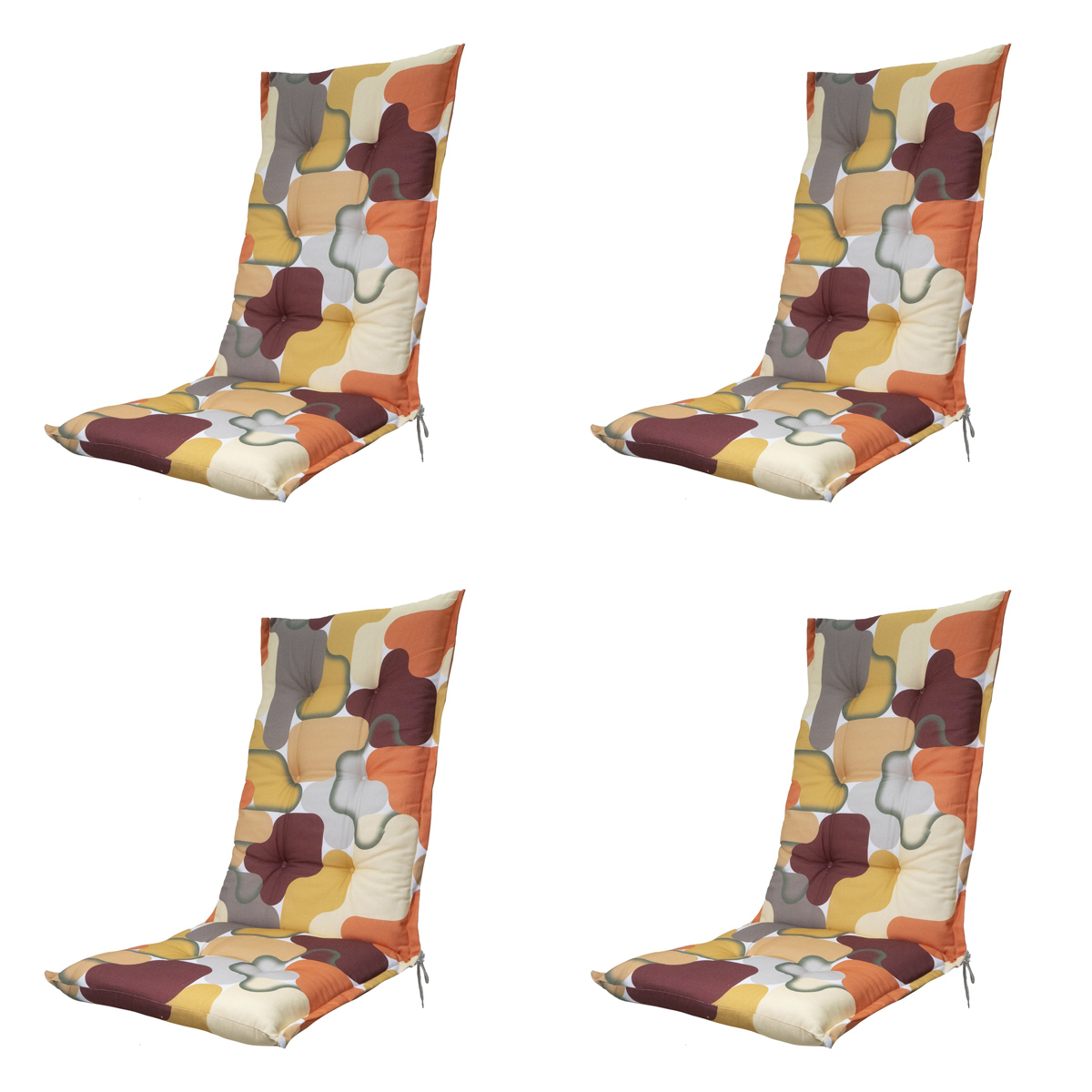 Madison -  Tuinstoelkussen Hoge Rug Grafi bordo - Ca. 123x50 cm - Set van 4