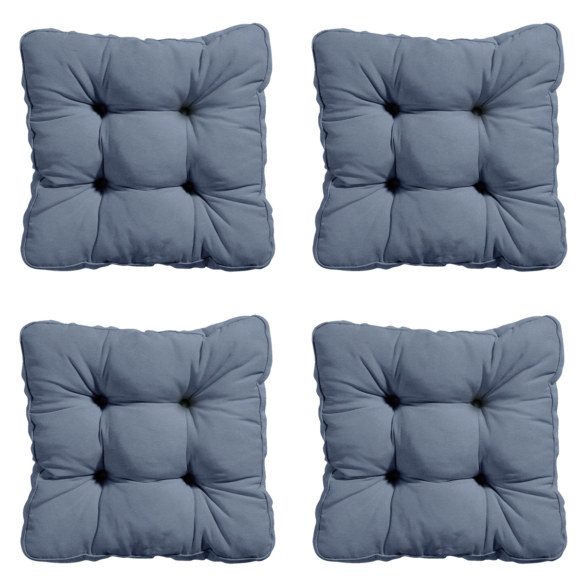 Madison -  Zitkussen Florance Panama safier blue - Ca. 47x47 cm - Set van 4