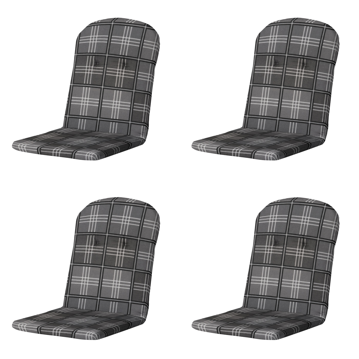 Madison -  Kuipstoelkussen Hoge Rug Patchy grey - Ca. 96x45 cm - Set van 4